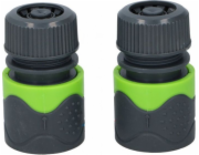 Kinzo hadicová přípojka 3,5 x 6 cm ABS šedozelená, 2dílná (25022960)