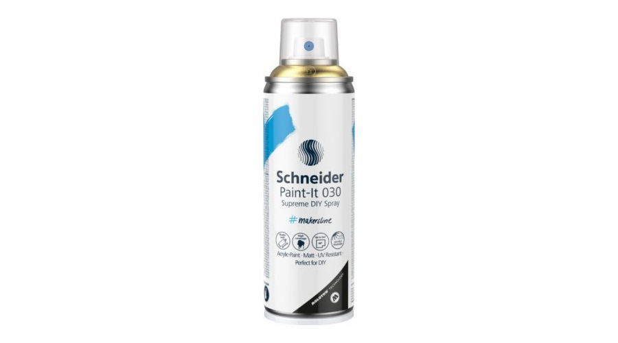Schneider DIY lak ve spreji SCHNEIDER Paint-It 030, 200ml, zlatá metalíza