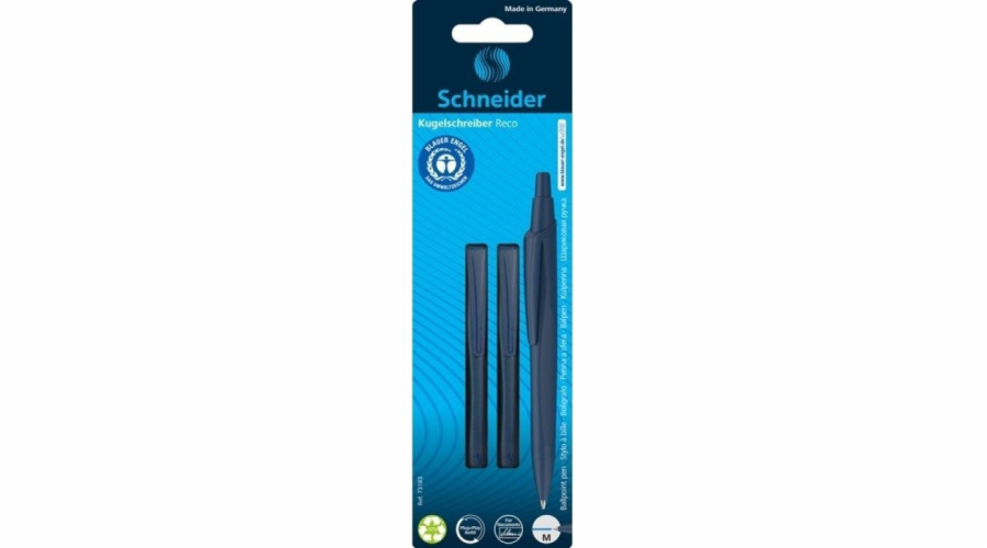 Schneider SCHNEIDER Reco výsuvné kuličkové pero, M, 2 ks, blistr, modré