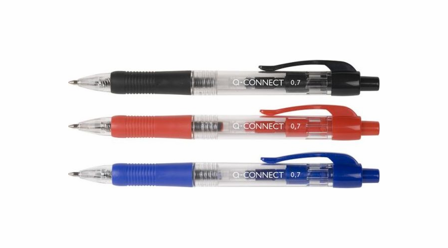 Automatické kuličkové pero Q-Connect. 0,7 Mm Q-spojka (10 ks), červená