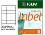 Mondi LABELS A4 IGEPA 70,0 X 50,8 MM BÍLÁ (100)