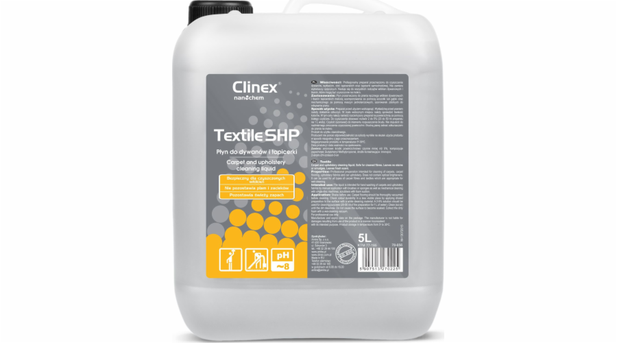 Clinex Prací prostředek na čištění koberců, nábytku a čalounění CLINEX Textile SHP 5L Prací prostředek na čištění koberců, nábytku a čalounění CLINEX Textile SHP 5L