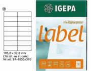 IGEPA ŠTÍTKY A4 IGEPA 105 X 37,0 MM BÍLÁ (100)