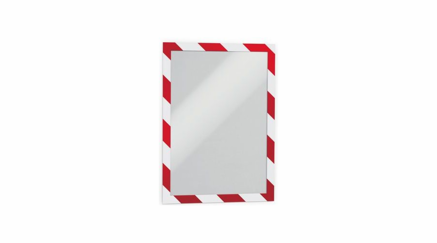 Odolný samolepicí rámeček DURAFRAME SECURITY červeno-bílý A4, 2 kusy (DUR942)