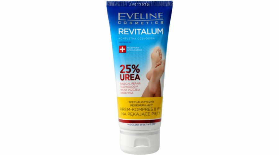 Eveline Revitalum 25% Urea Regenerační krém-kompres 8v1 na popraskané paty 100ml