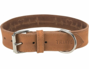 Kožený obojek Trixie Rustic Heartbeat Heavy, L–XL: 55–65 cm/40 mm, hnědý