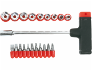 Top Tools Šroubovací bity a nástrčky + rukojeť 21 ks. - 39D385