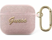 Guess Case Guess GUA3SASMP Apple AirPods 3 růžové/růžové Saffiano Script Metal Collection