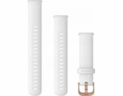 Rychloupínací 18 silikonový pásek na zápěstí (bílá / růžově zlatá přezka) (010-12932-0F)