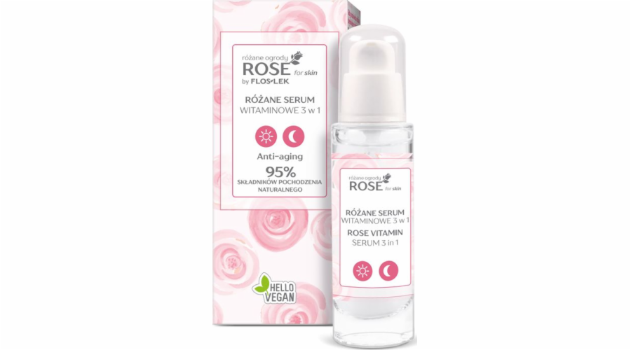 FLOSLEK Floslek Rose for Skin Rose Vitamínové sérum 3v1 na den a noc 30ml
