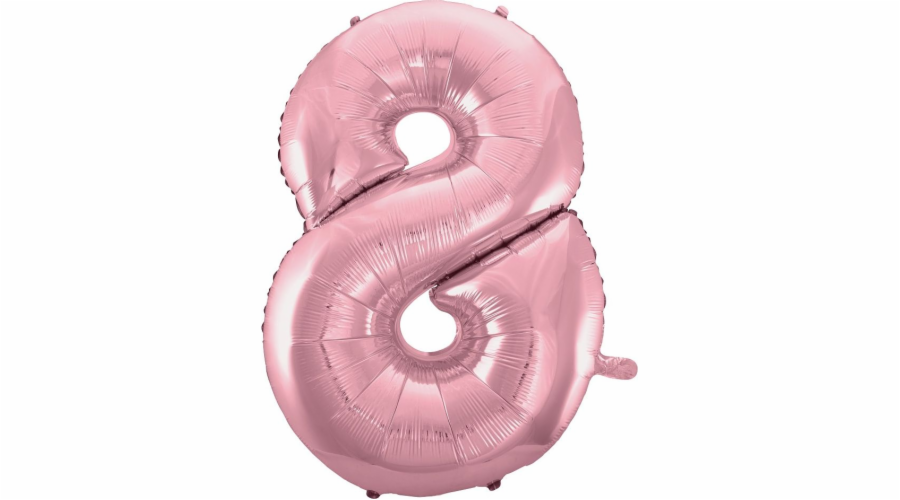 Balónek GoDan Foil číslo 8, světle růžový, 92 cm
