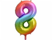 Balónek GoDan Foil číslo 8, duhový - 85 cm - 1 ks univerzální