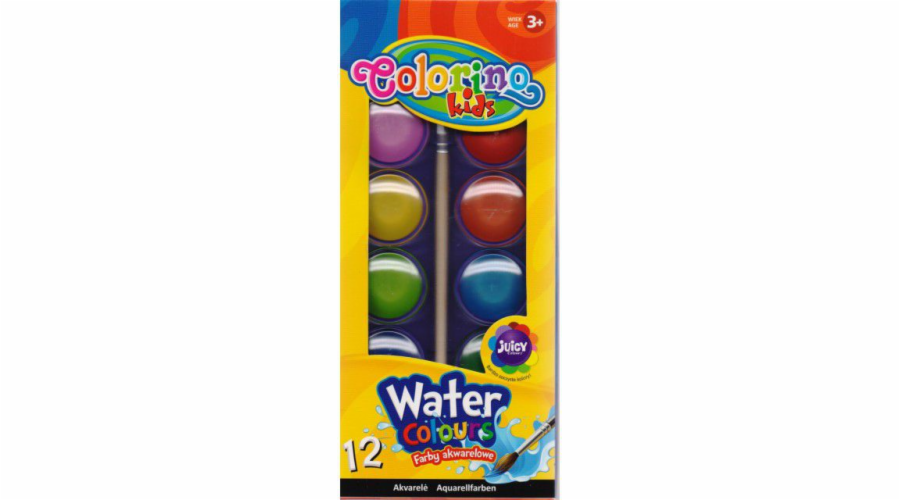 Colorino Velké akvarelové barvy, tablet, 12 barev