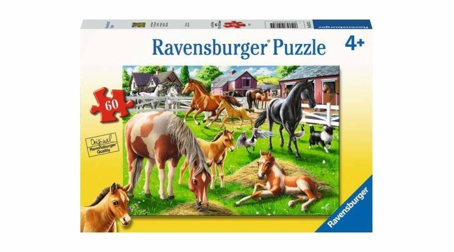Puzzle 60 dílků Šťastní koně 051755 Ravensburger