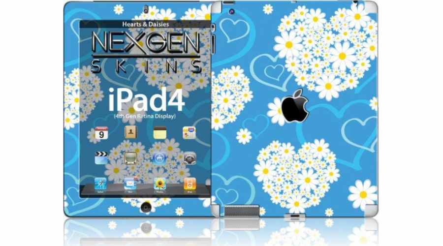 Skins Nexgen Skins Nexgen - Sada vzhledů pouzdra s 3D efektem Ipad 2/3/4 (srdce a sedmikrásky 3d)