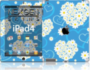 Skins Nexgen Skins Nexgen - Sada vzhledů pouzdra s 3D efektem Ipad 2/3/4 (srdce a sedmikrásky 3d)