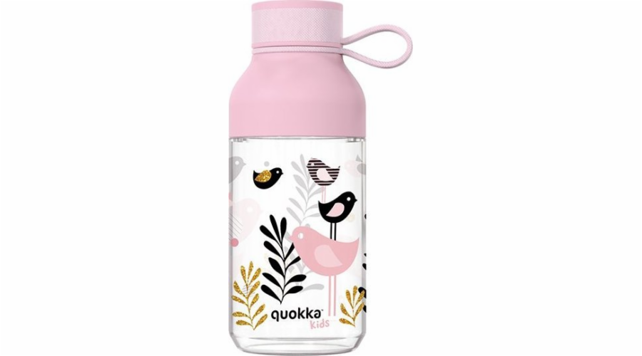 Quokka Quokka Ice Kids s popruhem - Tritanová láhev na vodu 430 ml s popruhem (Birds)