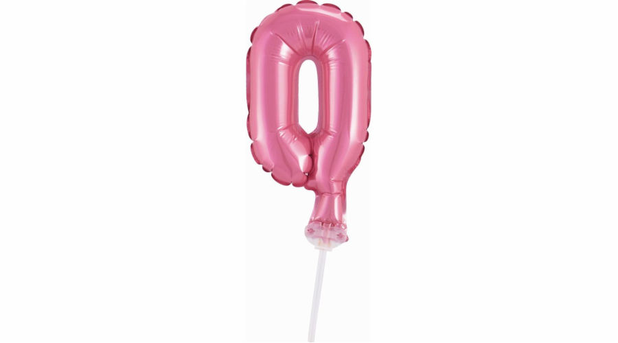 GoDan Fóliový balónek 13 cm na špejli, růžový