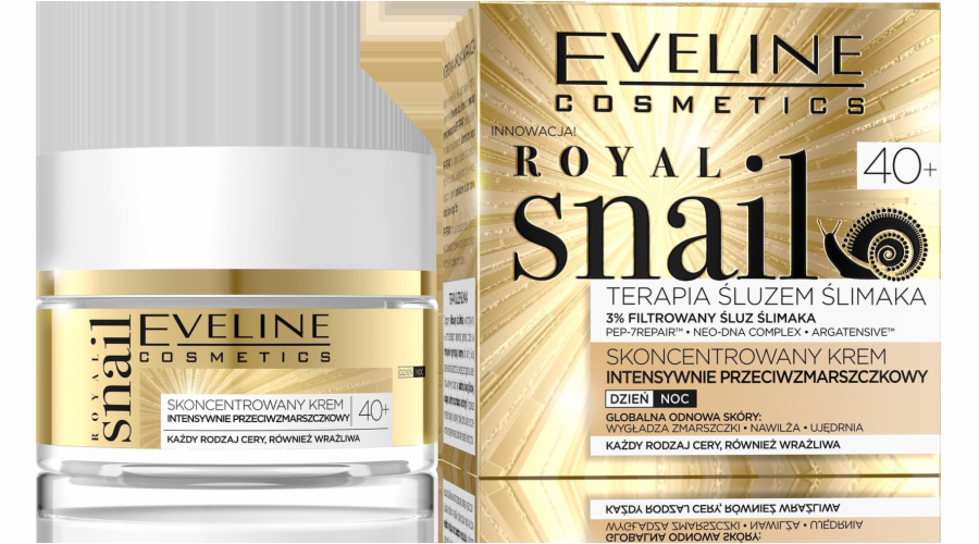 Eveline Royal Snail 40+ koncentrovaný intenzivní krém proti vráskám na den a noc 50 ml