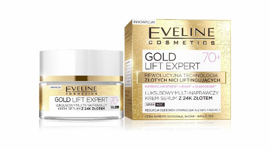 Eveline Gold Lift Expert 70+ Multi-repair krém-sérum na den a noc 50ml