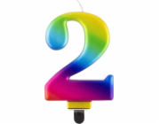 Narozeninová svíčka GoDan 2 vícebarevná 8cm