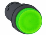 Schneider Electric Ovládací tlačítko 22mm zelené 1Z s vratnou pružinou a podsvícením 230V AC - XB7NW33M1