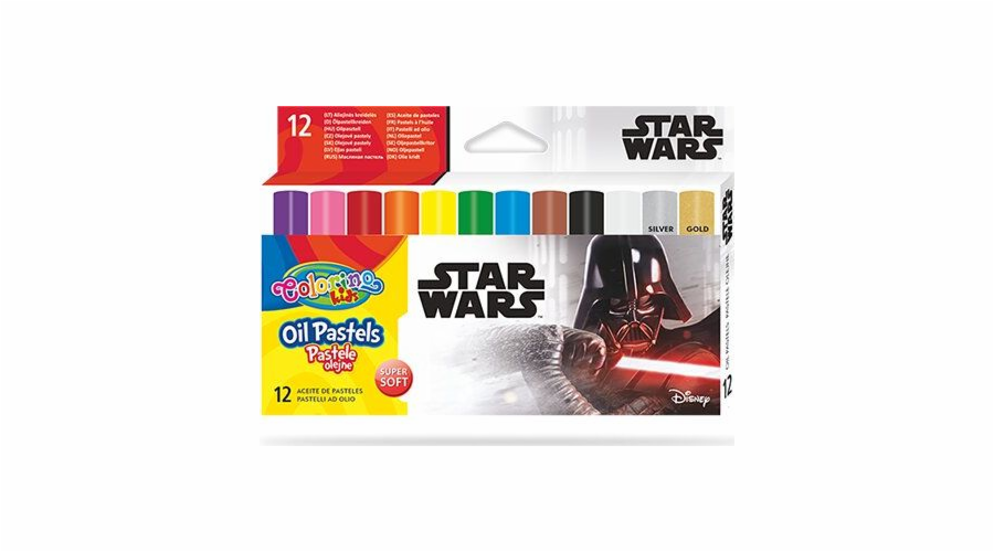 Patio Trojúhelníkové olejové pastely Colorino Kids Star Wars 12 barev