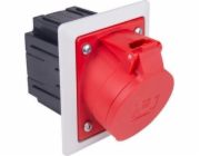 PCE Panelová zásuvka s krabicí 16A 5P 400V /80x97/ červená IP44 TWIST 415-6pkr