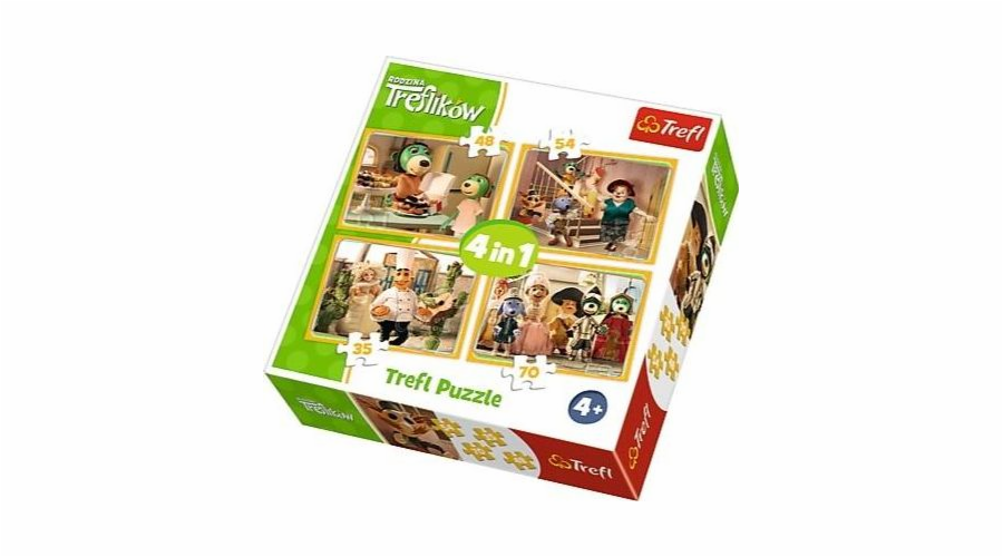Trefl Puzzle 4v1 Treflik family - Přípravy na ples