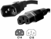 MicroConnect C14 - C15 napájecí kabel, 2m (PE011420)