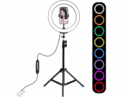 Puluz stativ Puluz stativ 1,1 m s RGBW LED osvětlením 26 cm vlog / stream / smartphone PKT3044