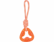 Hračka Zolux ZOLUX TPR SAMBA, trojúhelníkový s provazem, 26 cm, oranžová