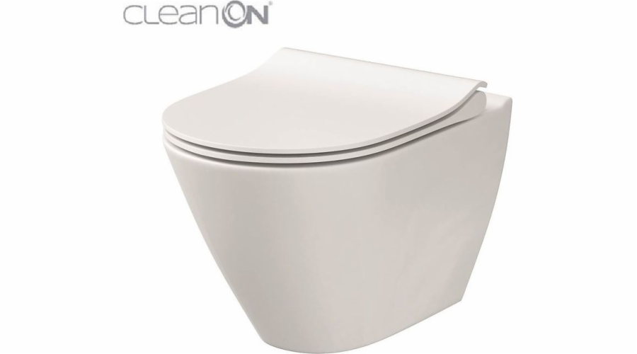 Cersanit City Oval Clean On WC mísa s pomalu se zavírajícím sedátkem (K701-104)