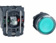 Schneider Electric Osvětlené ovládací tlačítko 22mm, samovratné, zelené 1Z/1R (XB5AW33M5)