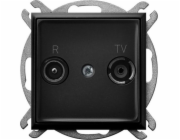 Ospel ARIA RTV koncová zásuvka, černá metalíza GPA-UK/m/33