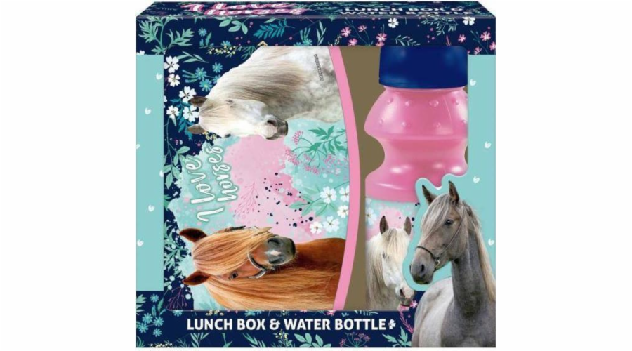 Derform Set box na oběd + láhev na vodu Horses 23 DERFORM p24