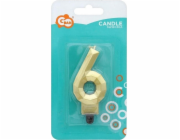 Svíčka číslo 6 Diamond 7,6cm