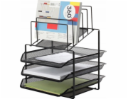 Q-CONNECT Office Set, kovová, s třídičkou dokumentů, 3 zásuvky, černá