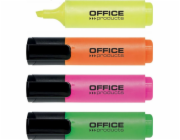 Zvýrazňovač kancelářských potřeb 2-5mm (čárový), 4 ks., mix barev