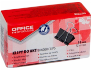 Kancelářské produkty Klipy na dokumenty, 15 mm, 12 ks, černé