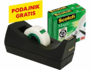 Scotch 3M SCOTCH_ Magic_ kancelářská páska (SM3-12), matná, s dávkovačem, 19mm, 33m, 3 ks, zásobník C-38 černá ZDARMA