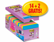 Samolepicí kartičky Post-it 1440 listů, SUPER STICKY Z-NOTES R330-SS-VP16 76x76mm mix barev, 16 kusů (3M0584)
