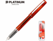 Plnicí pero Platinum Platinum Prefounte Vermilion Orange, F, v plastovém obalu, na blistru, oranžové