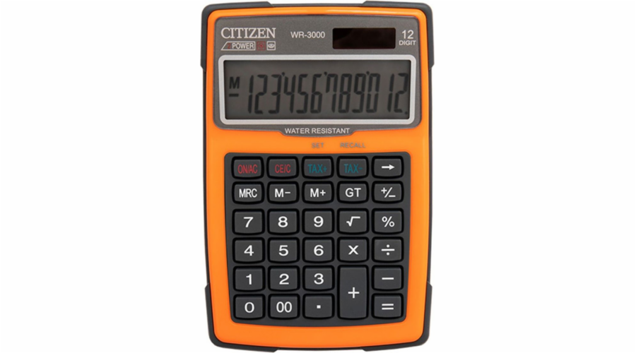 Citizen kalkulačka CITIZEN WR-3000 vodotěsná kalkulačka, 152x105mm, oranžová