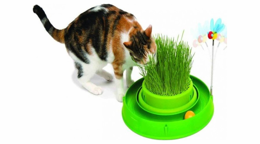 Catit Catit Play 'n Scratch dráha s trávou, 4 x 36 x 39,5 cm, zelená