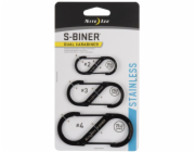 Nite Ize Carabiner S-Biner Dual z nerezové oceli černá 3 kusy (SB234-03-01)