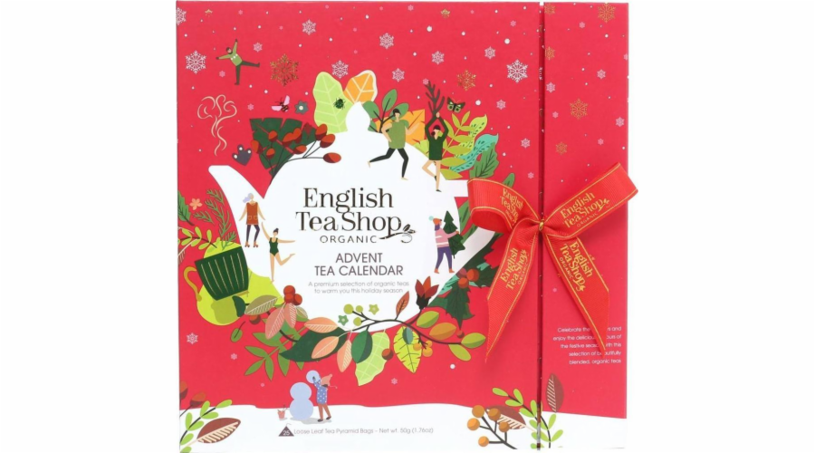 English Tea Shop Vánoční čajový set Adventní kalendář červený (25x2) 50g English Tea Shop