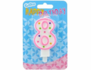 Narozeninová svíčka GoDan, číslo 8, s tečkami