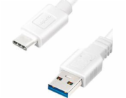 LogiLink USB 3.2 Gen1x1 USB kabel, USB-A samec na USB-C samec, bílý, 0,5 m