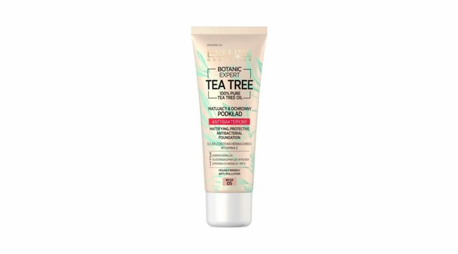 Eveline Botanic Expert Tea Tree matující a ochranný podkladový make-up 05 Beige 30 ml